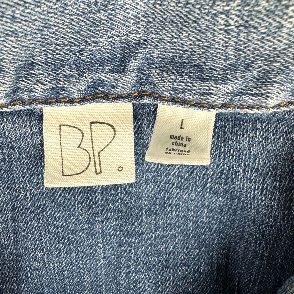 BP Jacket Women's Large Blue Jean Denim Long Sleeve Button Up Pockets Casual Top - Picture 4 of 7